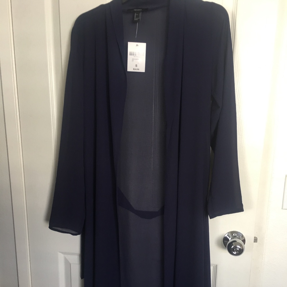Causal jacket navy blue sheer